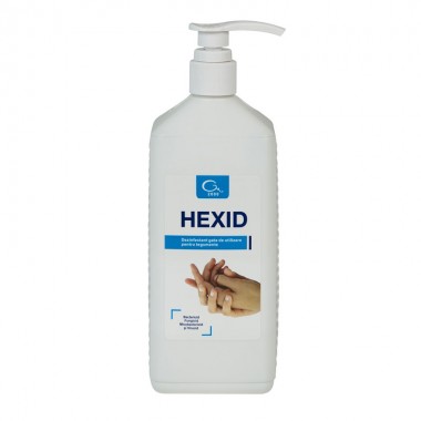Dezinfectant antiseptic igienic si chirurgical pentru maini si tegumente HEXID 1L cu aviz MS 